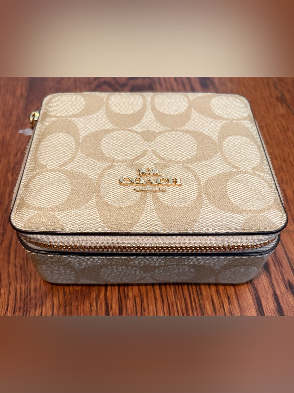 Coach travel jewelry box Beige